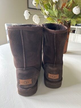 UGG Dark Brown Short Shearling Boots